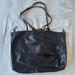 Chic Black Leather Tote Bag